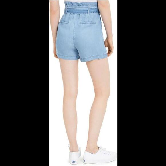 Numero Women's Paper Bag Draped Tencel Denim Shorts Size Large - Picture 2 of 4